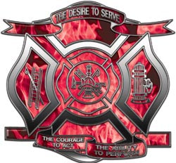 "The Desire to Serve" Firefighter Decal - Inferno Pink