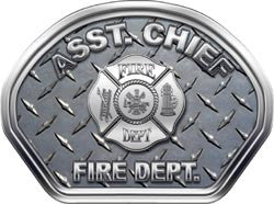 Assistant Chief Helmet Face Decal (REFLECTIVE) Diamond Plate