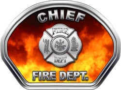 Chief Helmet Face Decal (REFLECTIVE) Real Fire