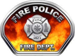 Fire Police Firefighter Helmet Face Decal (REFLECTIVE) Real Fire