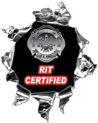 Mini Ripped Torn Metal Decal RIT Certified Rapid Intervention Team