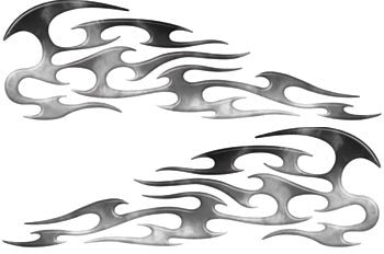 Grey Real Fire Tribal Motorcycle Gas Tank Custom Digitally Airbrushed Flames