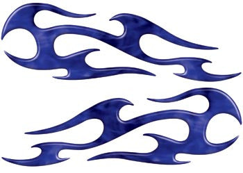 Blue Inferno Tribal Motorcycle Side Cover, Tank or Helmet Custom Digitally Airbrushed Flames