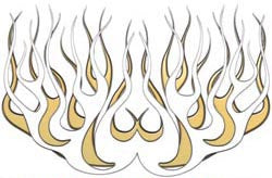 Gold Old School Retro Style Flames