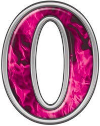 Reflective Number 0 with Inferno Pink Flames