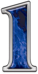 Reflective Number 1 with Inferno Blue Flames