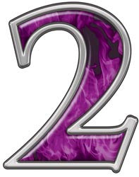 Reflective Number 2 with Inferno Purple Flames