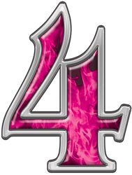 Reflective Number 4 with Inferno Pink Flames