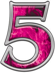 Reflective Number 5 with Inferno Pink Flames