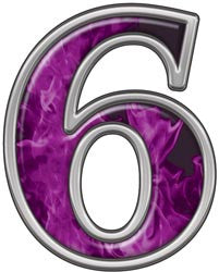 Reflective Number 6 with Inferno Purple Flames