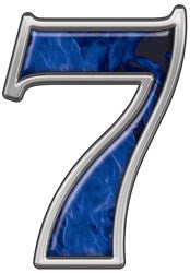 Reflective Number 7 with Inferno Blue Flames