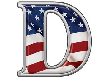 Reflective Letter D with Flag
