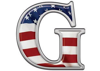 Reflective Letter G with Flag