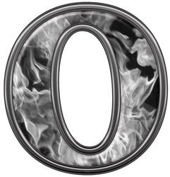Reflective Letter O with Inferno Gray Flames