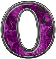 Reflective Letter O with Inferno Purple Flames