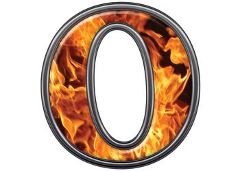 Reflective Letter O with Inferno Flame
