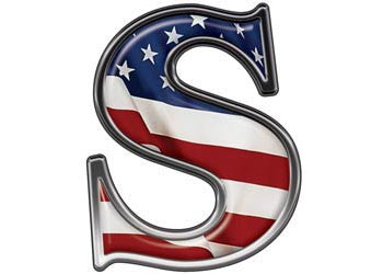 Reflective Letter S with Flag