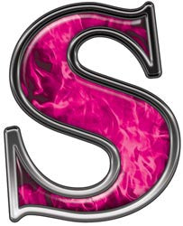 Reflective Letter S with Inferno Pink Flames