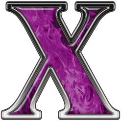 Reflective Letter X with Inferno Purple Flames