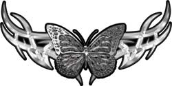 Tribal Butterfly Lady Biker Graphic in Gray