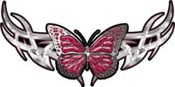 Tribal Butterfly Lady Biker Graphic in Pink