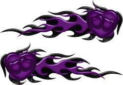 Tripple Heart Flame Graphics in Purple