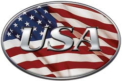 Oval USA Decal with American Flag
