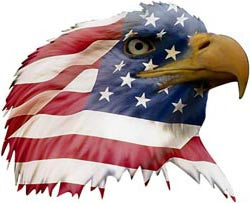 Patriotic Eagle Head Decal Facing Right