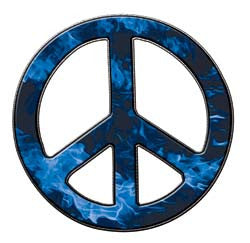 Peace Decal in Inferno Blue