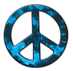 Peace Decal in Inferno Light Blue