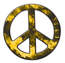Peace Decal in Inferno Yellow
