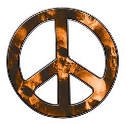 Peace Decal in Skull Orange