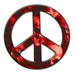 Peace Decal in Skull Red