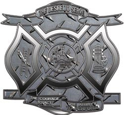 "The Desire to Serve" Firefighter Decal - Diamond Plate