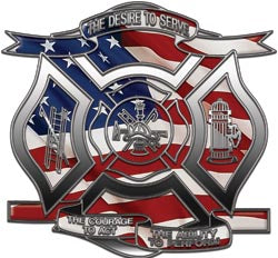 "The Desire to Serve" Firefighter Decal - Flag