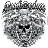 Death Dealer Biker T-Shirt with Skull and Engine
