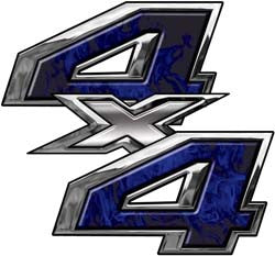 4x4 New Ford Superduty F-250 F-350 Bedside Decals Inferno Blue Flames