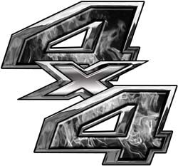 4x4 New Ford Superduty F-250 F-350 Bedside Decals Inferno Gray Flames