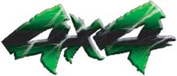 Lightning Series 4x4 Decals - Green