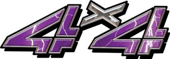 4x4 Decals Purple Lightning