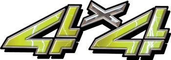 4x4 Decals Yellow Lightning