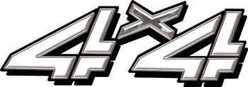 4x4 Decal White Classic
