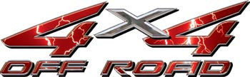 4x4 Offroad Decals Lightning Red