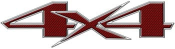 Custom 4x4 Decals - Red Carbon Fiber Look