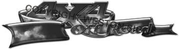 Custom 4x4 Decals Gray Fire