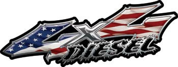 Wicked Series 4x4 Diesel American Flag Decals