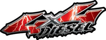 Wicked Series 4x4 Diesel Lightning Red Decals