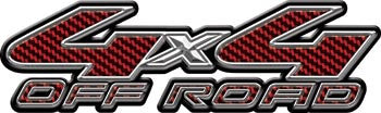 4x4 Off Road Decals Red Carbon Fiber