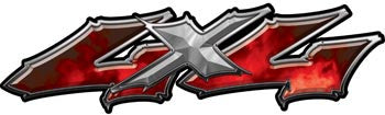 Wicked Series 4x4 Red Fire Decals