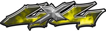 Wicked Series 4x4 Yellow Fire Decals